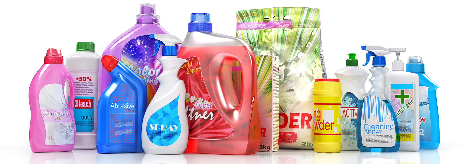 Household products on a shelf